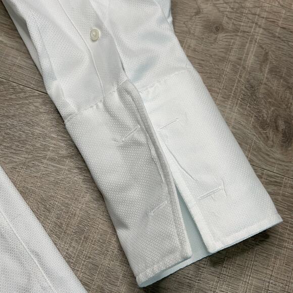 JOSEPH ABBOUD White Non-Iron Classic Fit Long Sleeve Button Down Dress Shirt - Picture 4 of 7